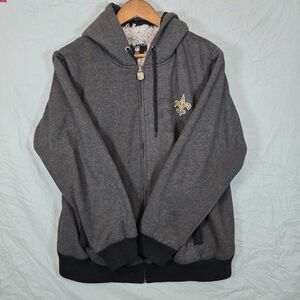 New Orleans Saints Hoodie Full Zip Mens XL NFL Football Pro Line Sherpa Lined